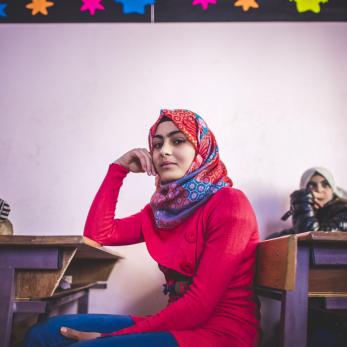 Female student in school